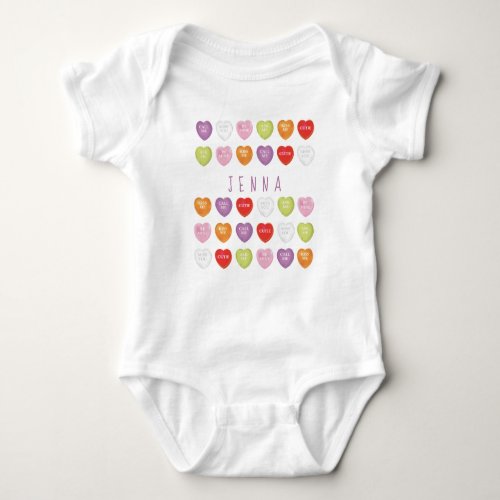 Conversation Hearts Personalized Baby bodysuit