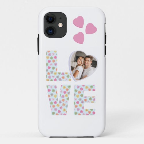 Conversation Hearts Photo iPhone Case