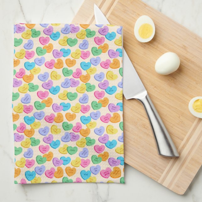 Conversation Hearts Towel (Quarter Fold)