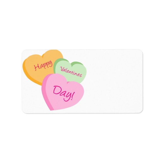 Conversation Hearts Valentine's Day Label Tags (Front)