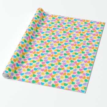 Conversation Hearts Wrapping Paper by Zazzlemm_Cards at Zazzle