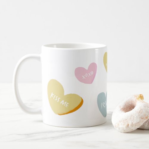 Conversation Love Hearts Valentines Day Coffee Mug