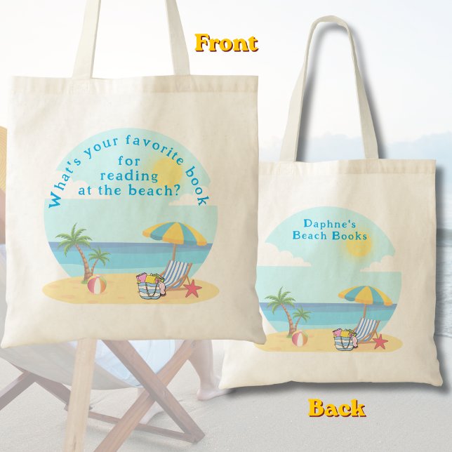 Conversation Starter Beach Book  Tote Bag (favorite beach book conversation starter tote bag)