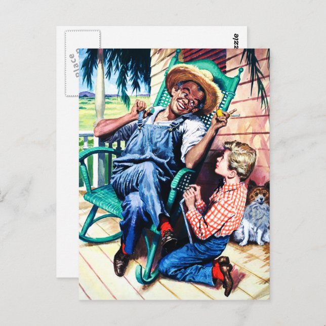 Conversation with Dad Vintage Art  Postcard (Front/Back)