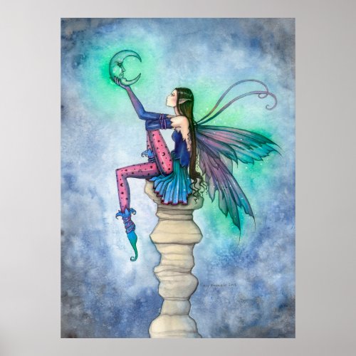 Conversation with the Moon Fairy Fantasy Art Poster