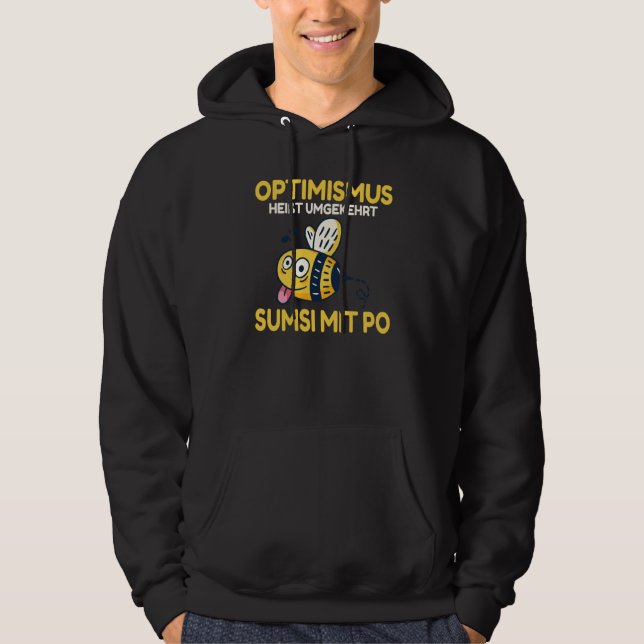 Conversely backprint optimism means Sumsi with Po  Hoodie (Front)