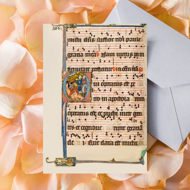 Conversion of saint Paul Medieval Manuscript Postcard (Conversion of saint Paul Medieval Manuscript Catholic Christian Postcard)