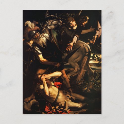 Conversion of St Paul by Caravaggio Postcard