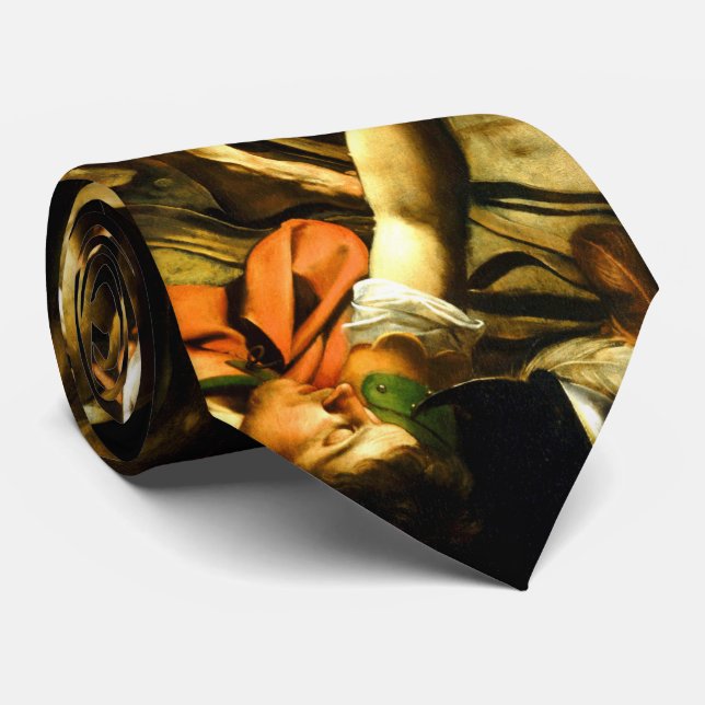 Conversion on the Way to Damascus by Caravaggio Neck Tie (Rolled)