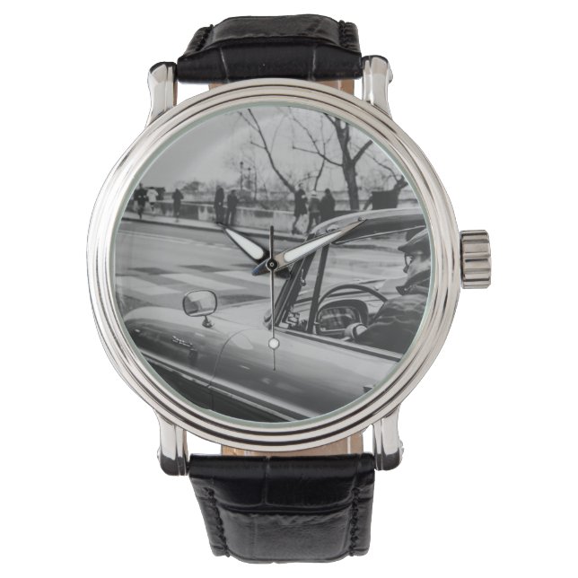 Convertible classic car at paris street watch (Front)