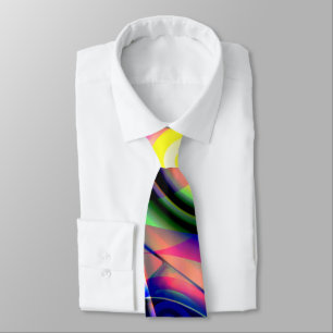 Convex twisted blue a yellow spiral ghost on pink  neck tie