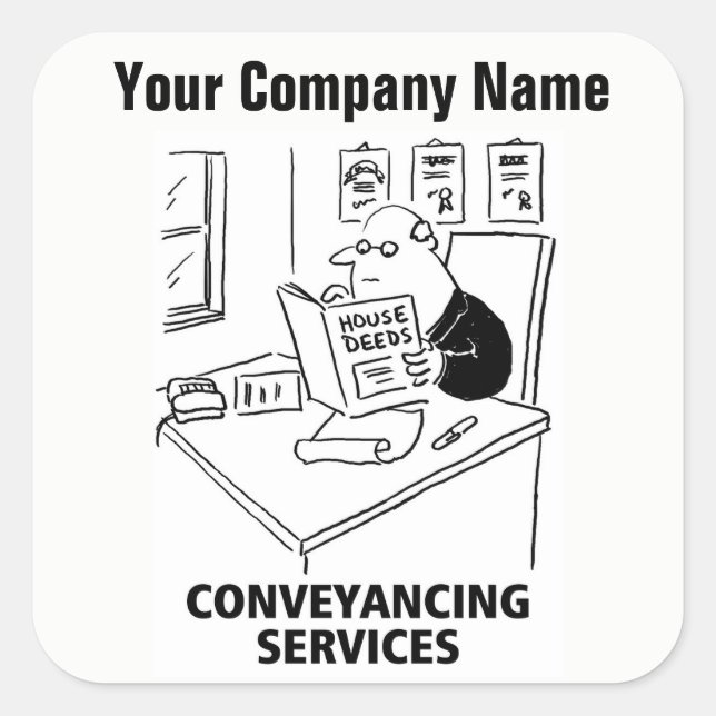 Conveyancing Services Cartoon Stickers (Front)