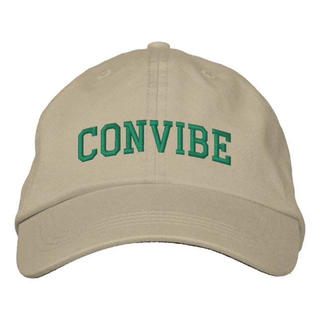 Convibe Hat - Green on Canvas (Front)