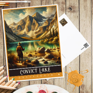 Convict Lake, California Vintage Painting Postcard