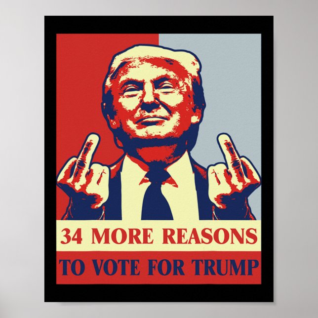 Convicted Felon 34 More Reasons To Vote For Trump  Poster (Front)