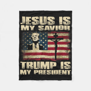 Convicted Felon Jesus Is My Savior Trump Is My Pre Fleece Blanket