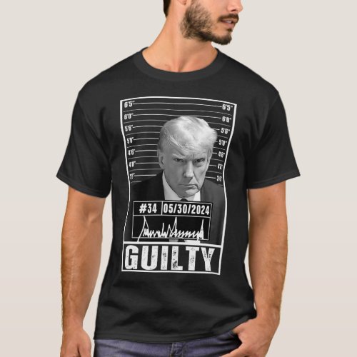 Conviction Verdict Donald Trump Mug Shot Jail Pict T_Shirt