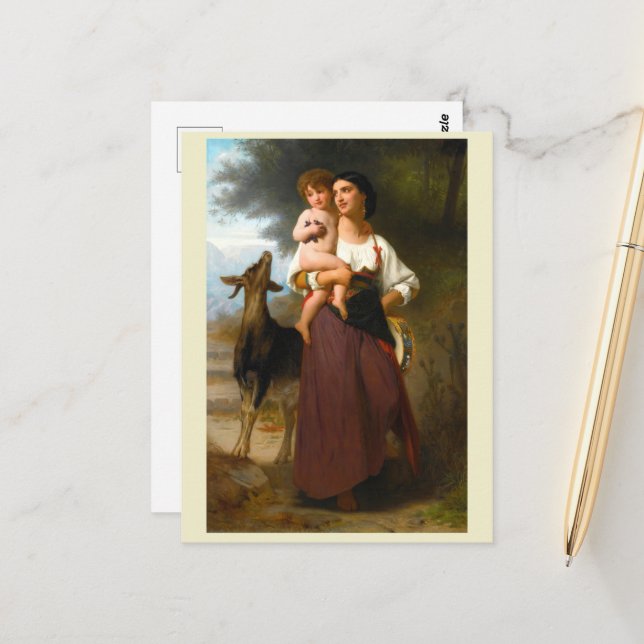 Convoitise by William Bouguereau Postcard (Front/Back In Situ)