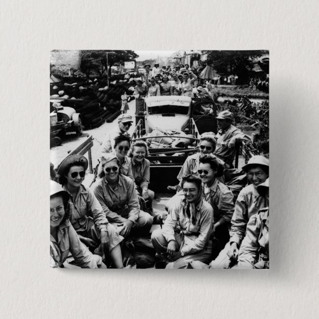 Convoy of Nurses WWII Pinback Button (Front)