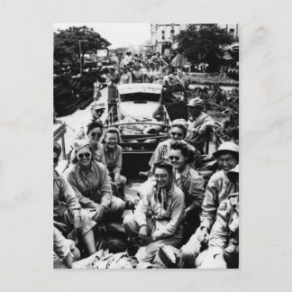 Convoy of Nurses WWII Postcard