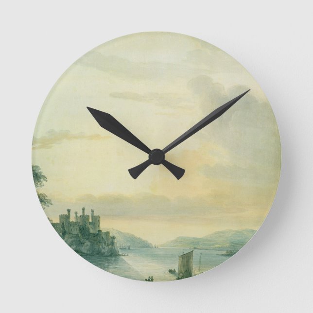 Conway Castle, 1789 (w/c on paper) Round Clock (Front)