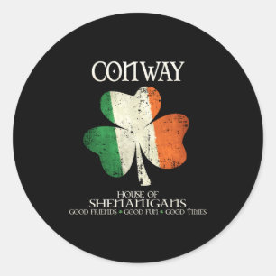 Conway Last Name Family Ireland Irish House Of She Classic Round Sticker