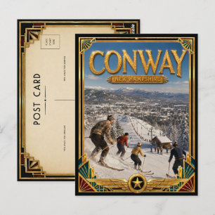 Conway New Hampshire Vintage Art Deco Golden Age Postcard