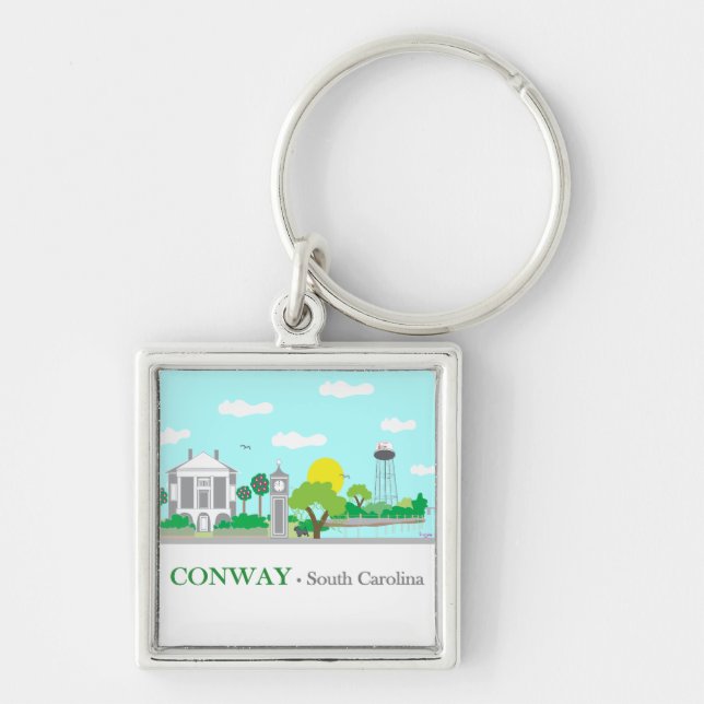 Conway, SC - Charming Keychain (Front)