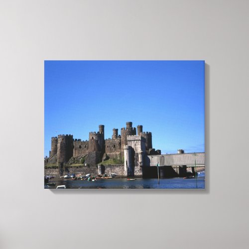 Conwy Castle North Wales Postcard Poster Faux Canv Canvas Print