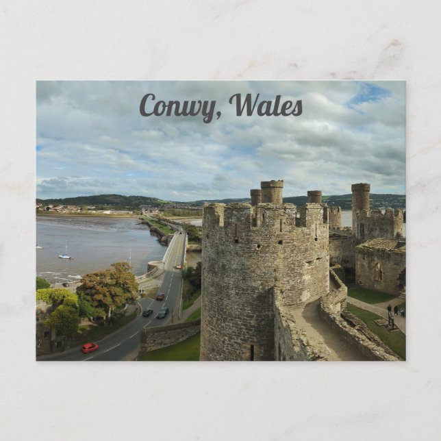 Conwy Wales Welsh Castle River Travel Photo Postcard (Front)