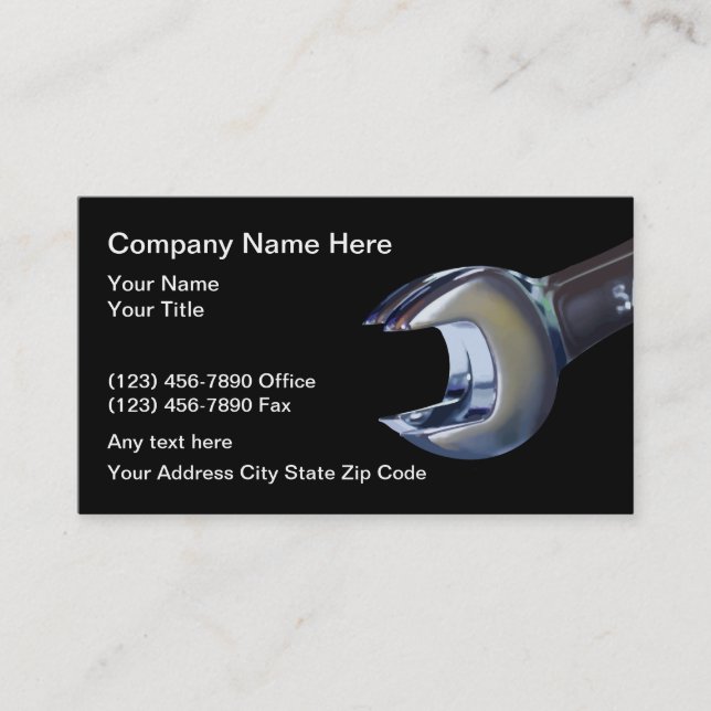 Coo. Auto Mechanic Theme Business Cards (Front)