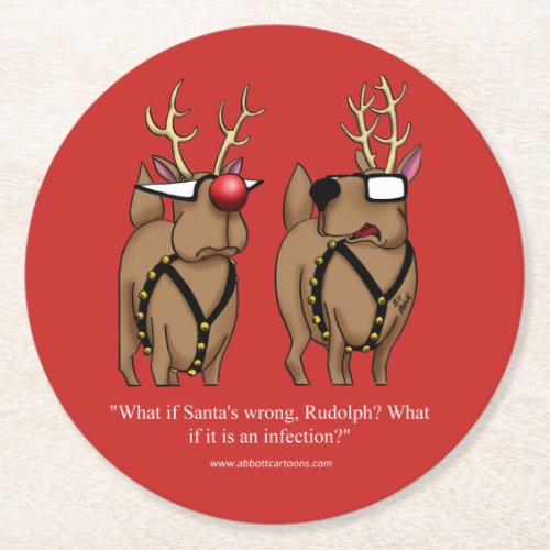 Cooasters Christmas Humor Round Paper Coaster