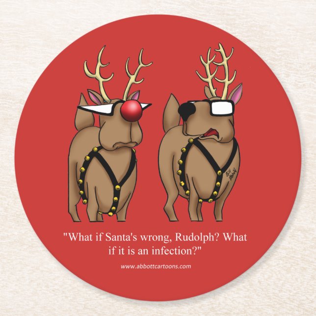 Cooasters Christmas Humor Round Paper Coaster (Front)