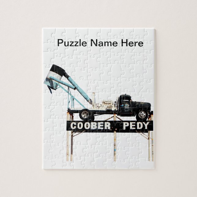 Coober Pedy Opal Mining Truck Welcome Sign Jigsaw Puzzle (Vertical)