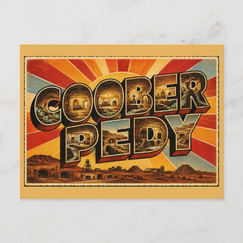 Coober Pedy South Australia Outback Opal Town Art Postcard