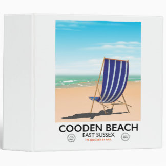 Cooden Beach East Sussex vintage travel poster 3 Ring Binder