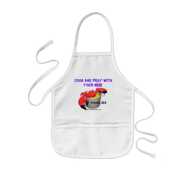 Cook and Pray with your kids Customize it Kids' Apron (Front)