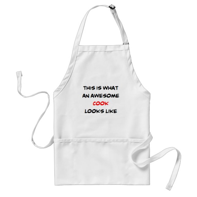 cook, awesome adult apron (Front)