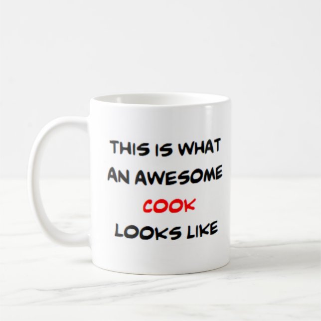 cook, awesome coffee mug (Left)