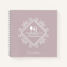 Cook book | Recipe Notebook | Pasetl brown mauve