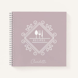 Cook book | Recipe Notebook | Pasetl brown mauve