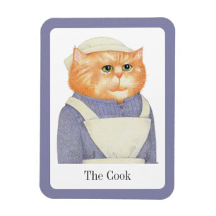 COOK CAT 3x4 Flexible Magnet + Text