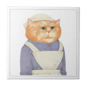 COOK CAT 4.25" Square Ceramic Tile