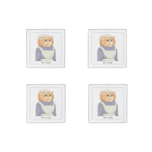 COOK CAT Primed Marble Magnets + Text II