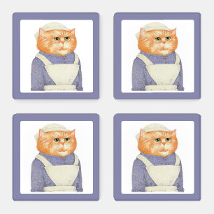 COOK CAT Square Acrylic Coasters
