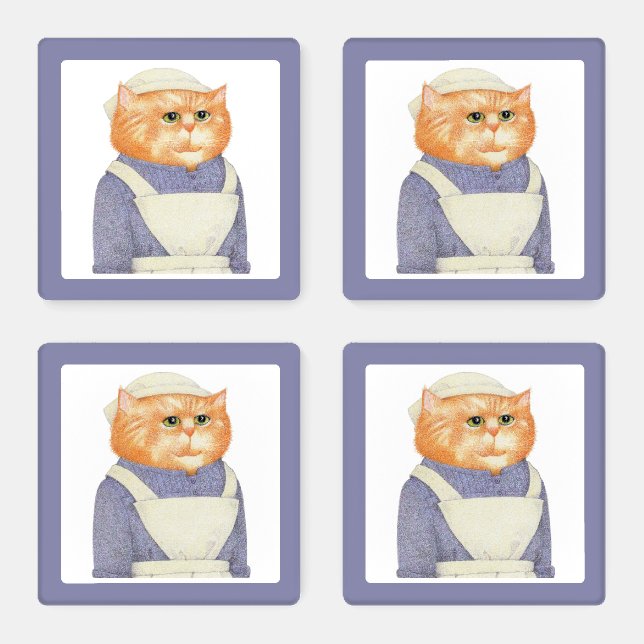 COOK CAT Square Acrylic Coasters (Set)