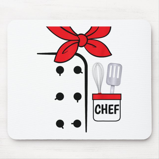 Cook Chef Coat Costume Funny Halloween Shirt Kids  Mouse Pad (Front)