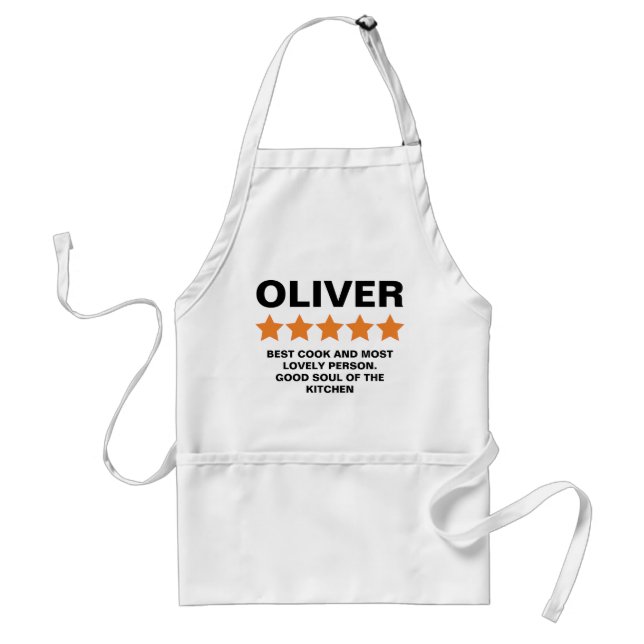 Cook Chef Gift 5 Star Review Customizable Text Adult Apron (Front)