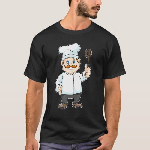 Cook Chef hat Cooking apron Cooking spoon T_Shirt