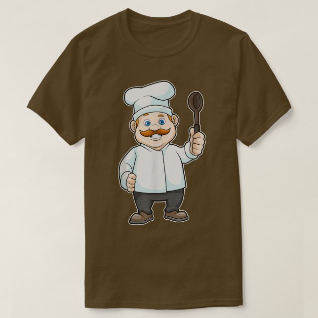 Cook Chef hat Cooking spoon  T-Shirt (Design Front)